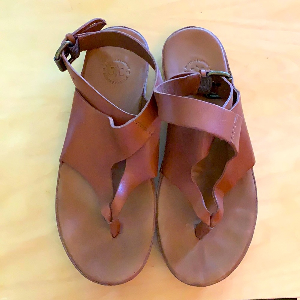 Johnston & Murphy Brown Leather Strappy Sandals